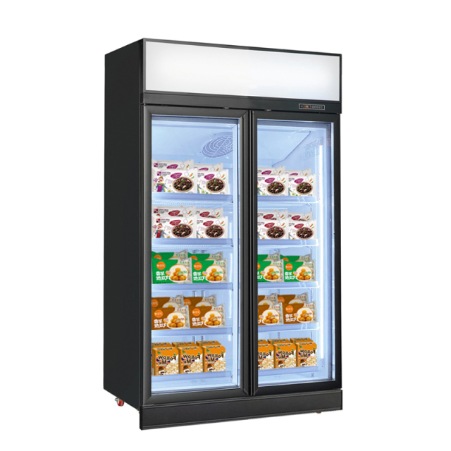 Smart Refrigerators 1200L Double Door Fan Cooling Freezer for Retail Stores