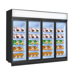 Commercial Glass Door Beverage Freezer with Fan Cooling & Digital Control for Retail Display
