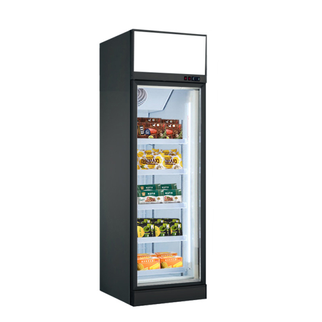 500L Upright Glass Door Freezer for Retail Display Cooling