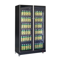 Double Glass Door Commercial Display Cooler with Digital Control