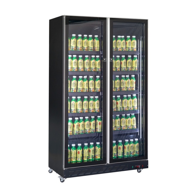 Double Glass Door Commercial Display Cooler with Digital Control
