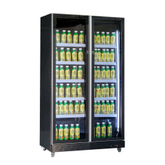Double Glass Door Commercial Display Cooler with Digital Control