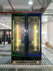 Double Glass Door Commercial Display Cooler with Digital Control