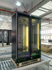Double Glass Door Commercial Display Cooler with Digital Control