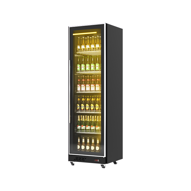 Full Glass Door Commercial Beverage Display Refrigerator with LED Lighting