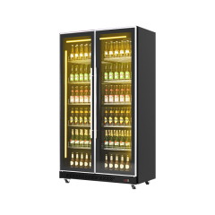 Double Glass Door Commercial Display Cooler with Digital Control