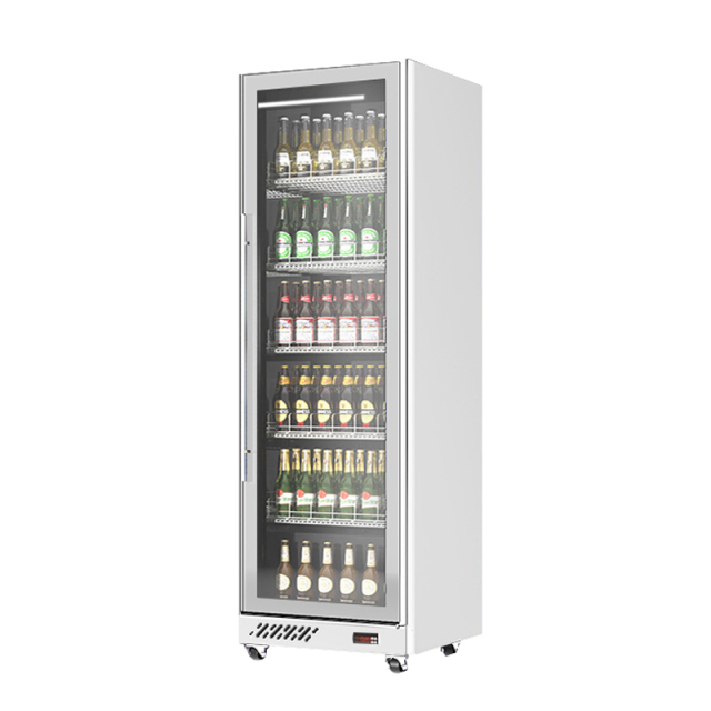 Full Glass Door Commercial Beverage Display Refrigerator with LED Lighting