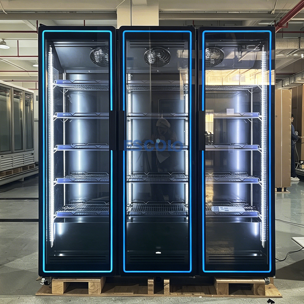Triple Door Commercial Drink Cooler for High-Traffic Retail