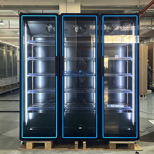 Triple Door Commercial Drink Cooler for High-Traffic Retail
