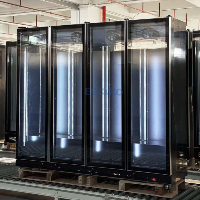 4 Door Glass Display Refrigerator for Commercial Beverage Cooling