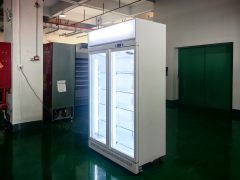 Retail System Display Cooler Featuring Fan Cooling System and Branded Compressor for Grocery Store