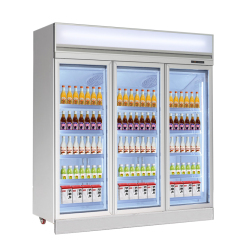 Professional Display Beverage Cooler Black with Full LED Lighting and PVC Coated Shelves for Mini Mart