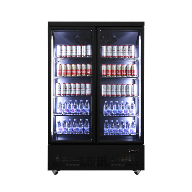 Two Door Commercial Refrigerator for Supermarkets & Retail Display with Fan cooling & LED Lighting