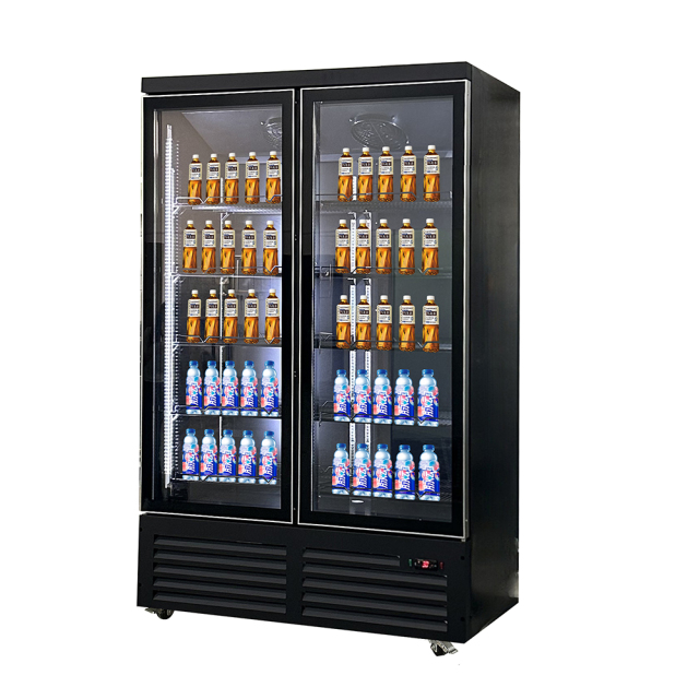 Double Door Beverage Display Cooler for Retail & Supermarkets