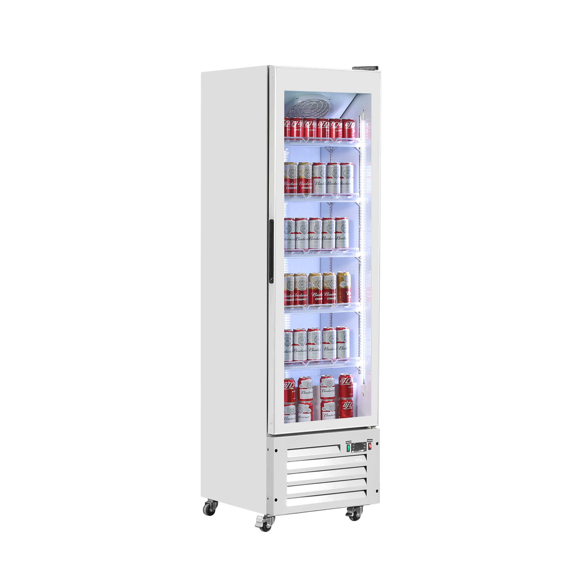 Single Door Drink Display Cooler Glass Front Beverage Cooler