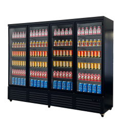 Commercial Glass Door Beverage Refrigerator with LED Display and Fan Cooling for Retail Storage