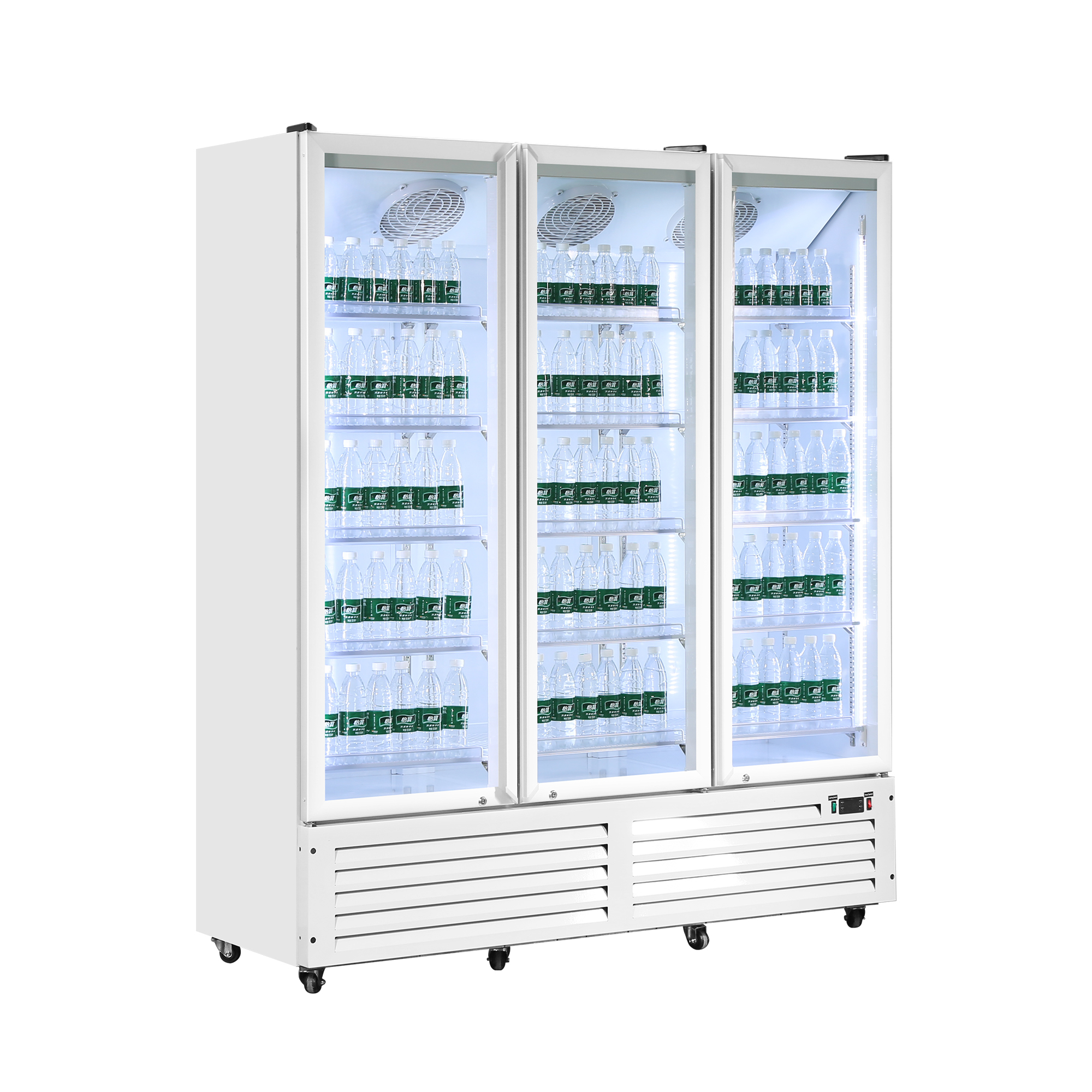 3 Glass Door Commercial Refrigerator for Beverage Retail Display