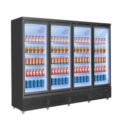 2000L Beverage Cooler 4 Door Commercial Display Refrigerator for Retail Stores