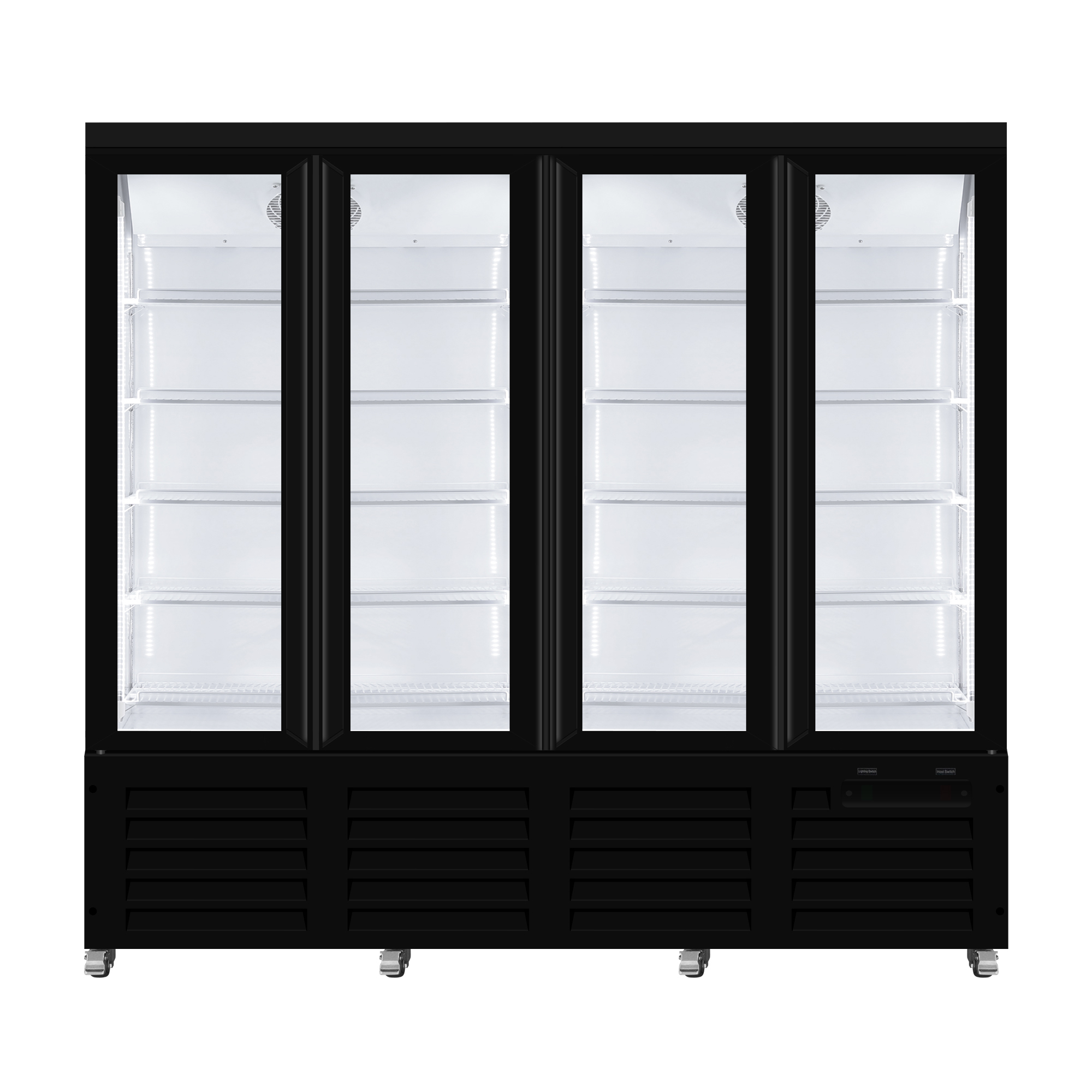 Commercial Glass Door Beverage Refrigerator with LED Display and Fan Cooling for Retail Storage