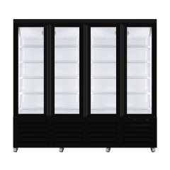 Commercial Glass Door Beverage Refrigerator with LED Display and Fan Cooling for Retail Storage