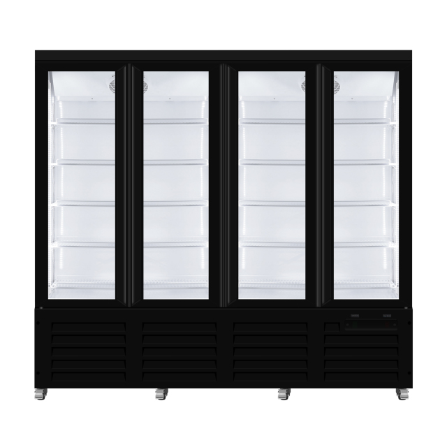 Commercial Glass Door Beverage Refrigerator with LED Display and Fan Cooling for Retail Storage