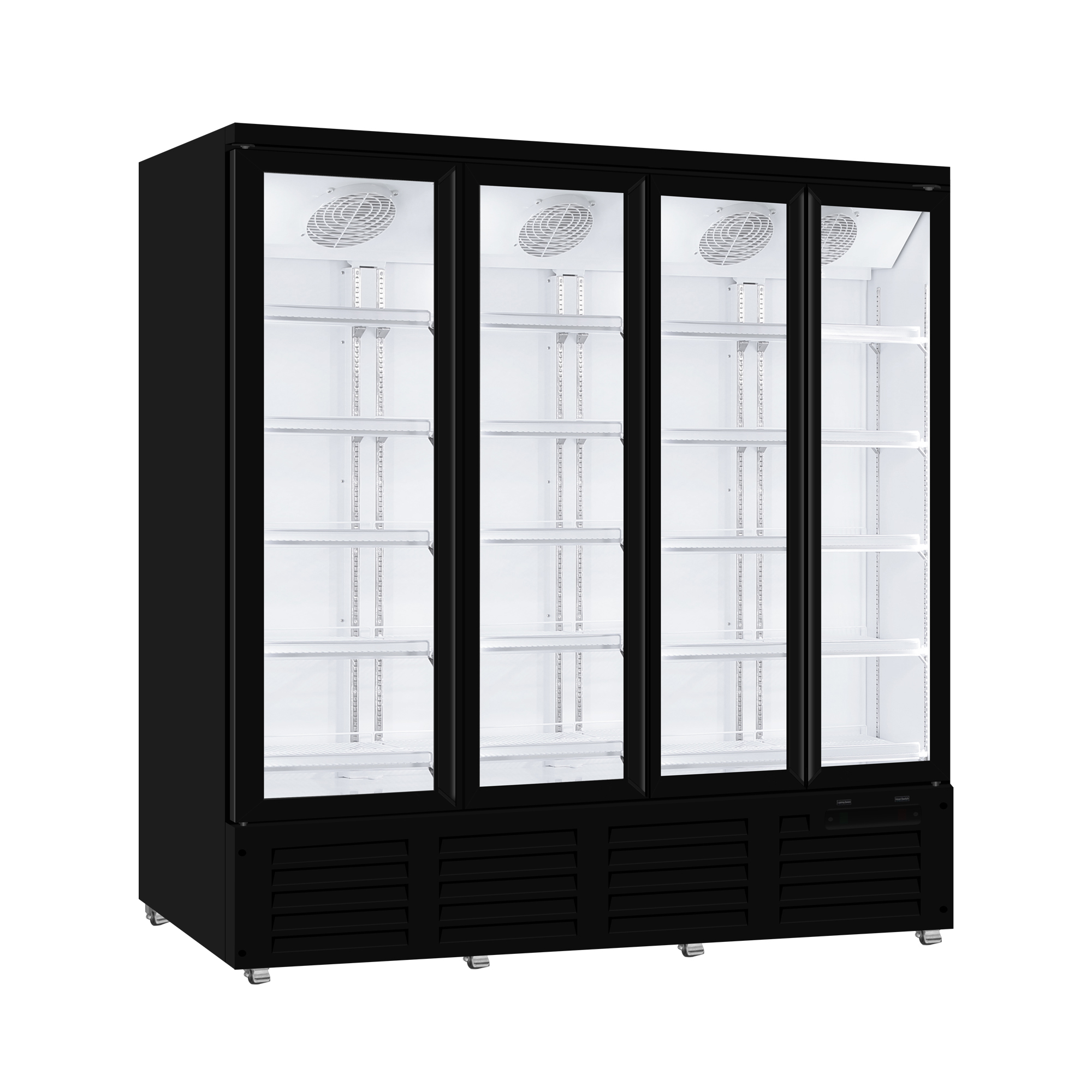 Commercial Glass Door Beverage Refrigerator with LED Display and Fan Cooling for Retail Storage