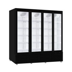 Commercial Glass Door Beverage Refrigerator with LED Display and Fan Cooling for Retail Storage
