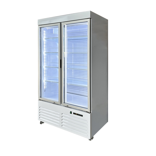 Double Tempered Glass Digital Temperature Controller Energy Drink Display Fridge for Fast Food Restaurant