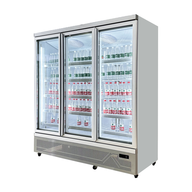 Commercial Beverage Display Refrigerator Upright Glass Showcase Cooler for Retail