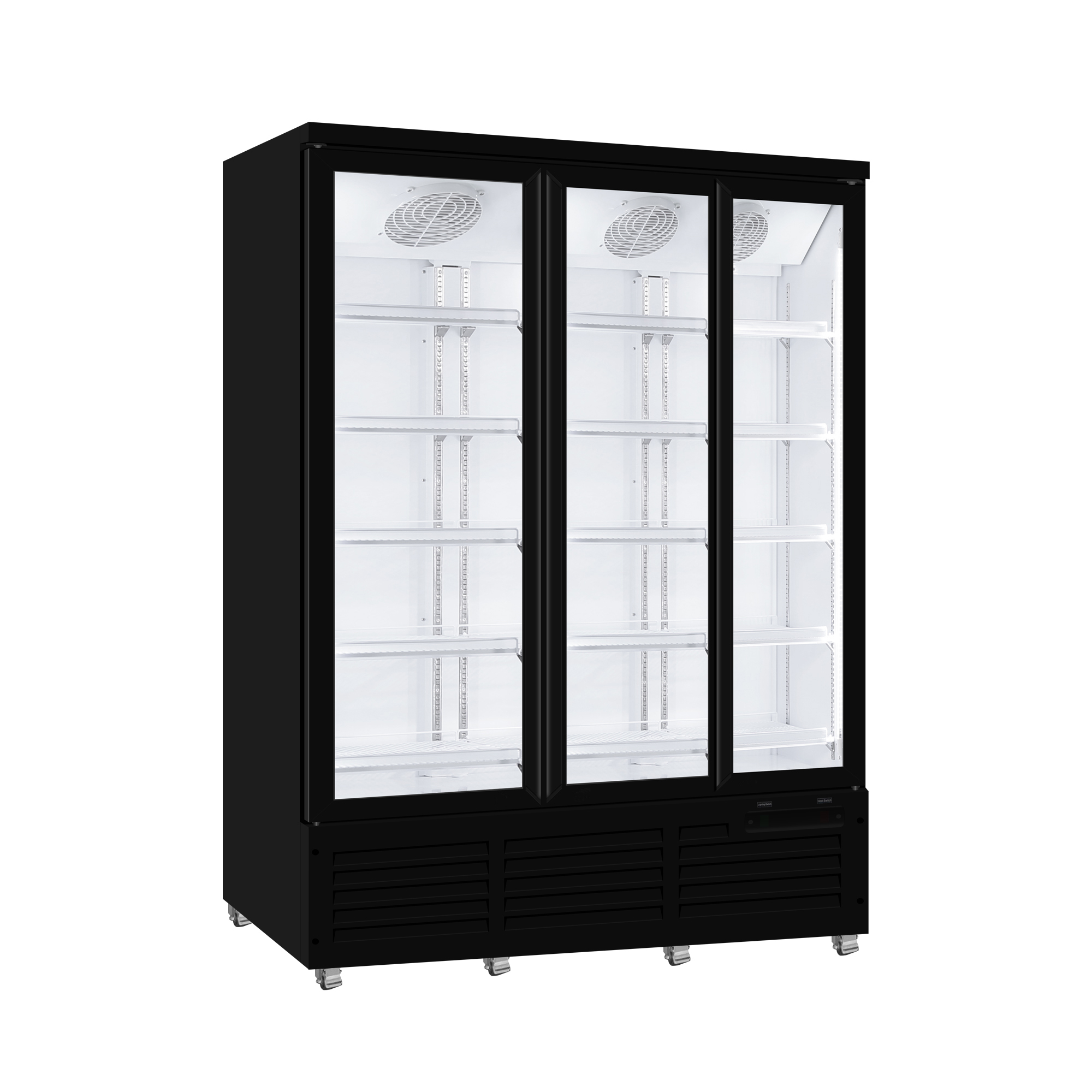 1800L Glass Door Cooler Upright Display Refrigerator for Beverage Retail with LED Fan Cooling