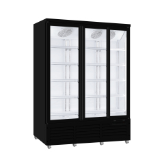 1800L Glass Door Cooler Upright Display Refrigerator for Beverage Retail with LED Fan Cooling