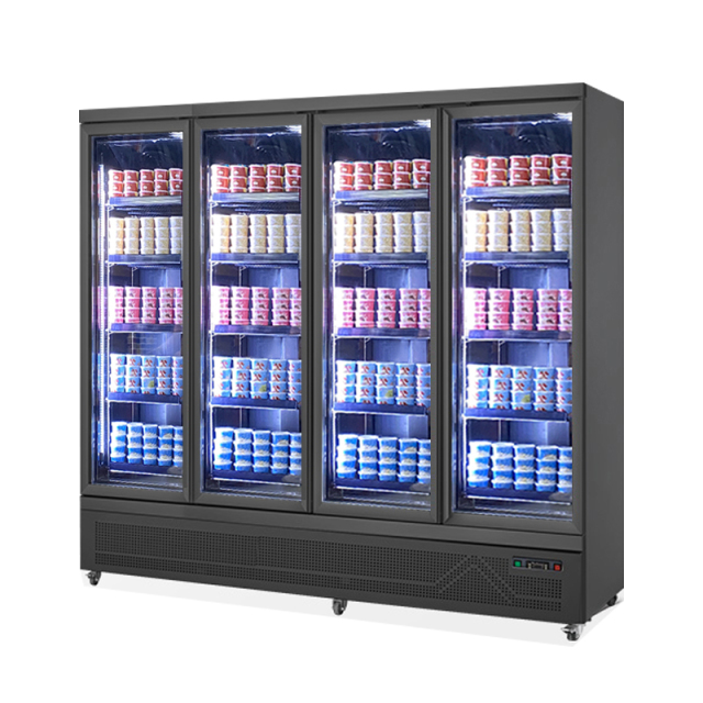 Commercial Beverage Cooler Upright Display Refrigerator for Retail with LED Fan Cooling