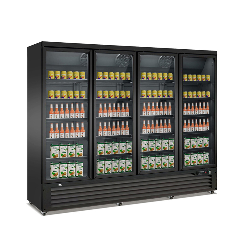 Commercial Beverage Cooler Upright Display Refrigerator for Retail with LED Fan Cooling
