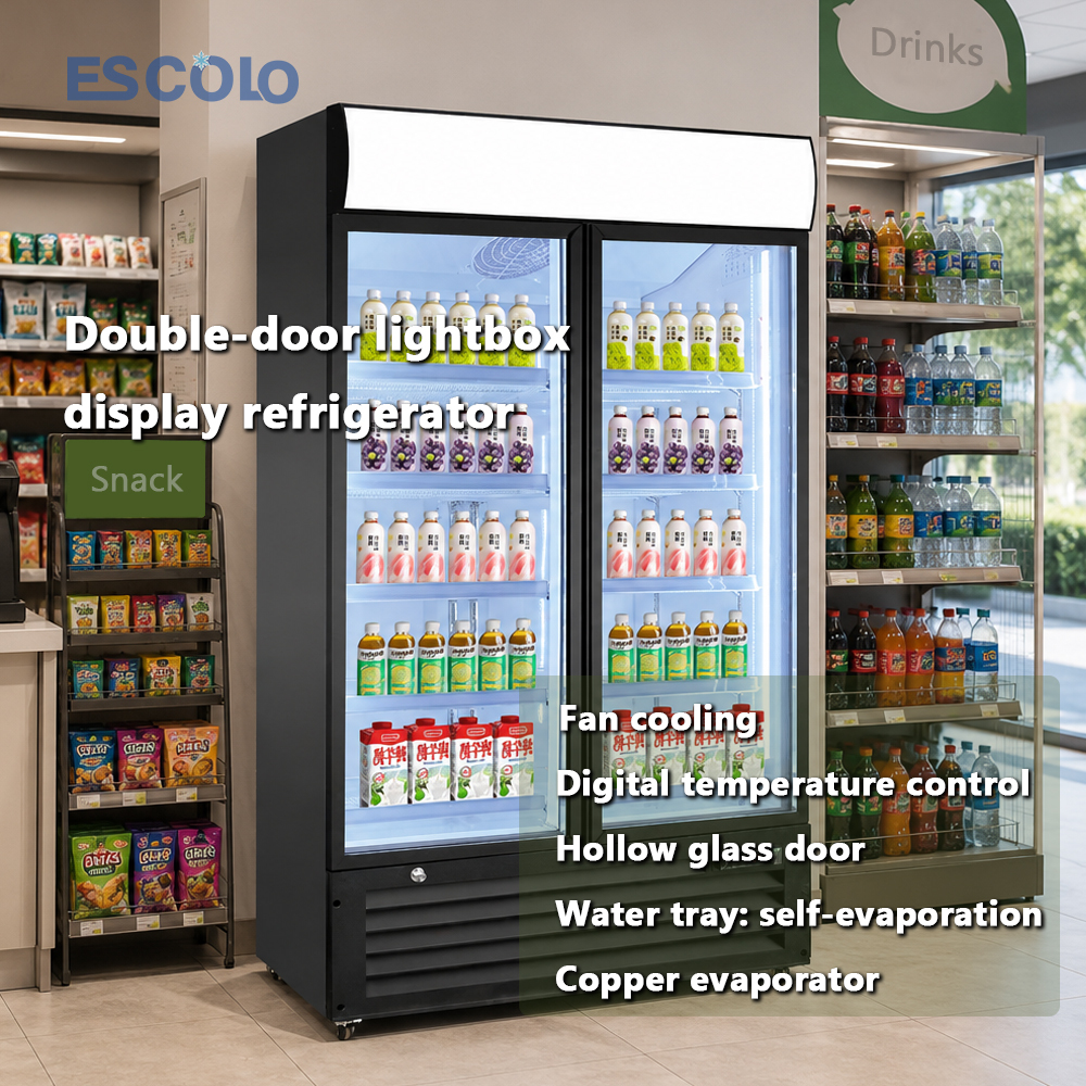 1400L Upright Glass Door Beverage Merchandiser for Retail Stores & Gas Stations