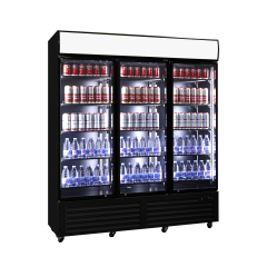 Three Door Glass Beverage Display Fridge for Supermarket Retail Merchandising Cooler