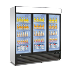 Three Door Glass Beverage Display Fridge for Supermarket Retail Merchandising Cooler