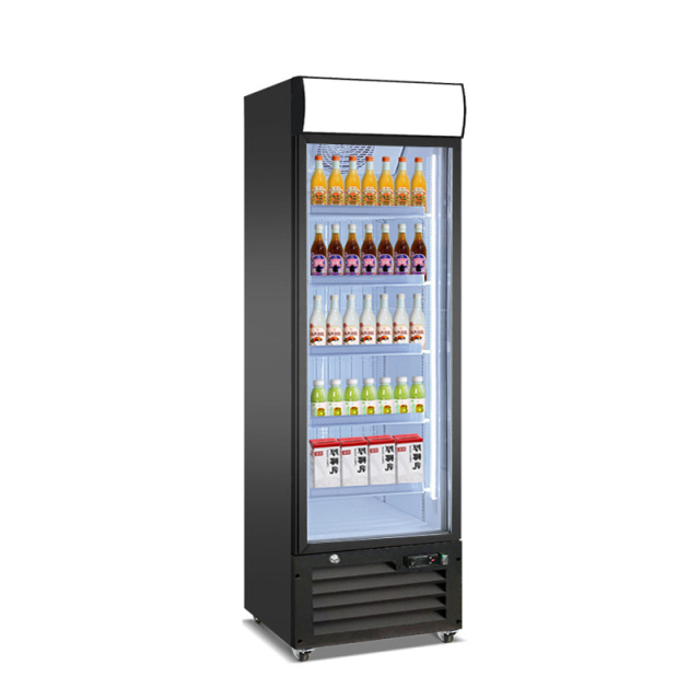 Single Door Retail Display Refrigerator for Beverage Merchandising