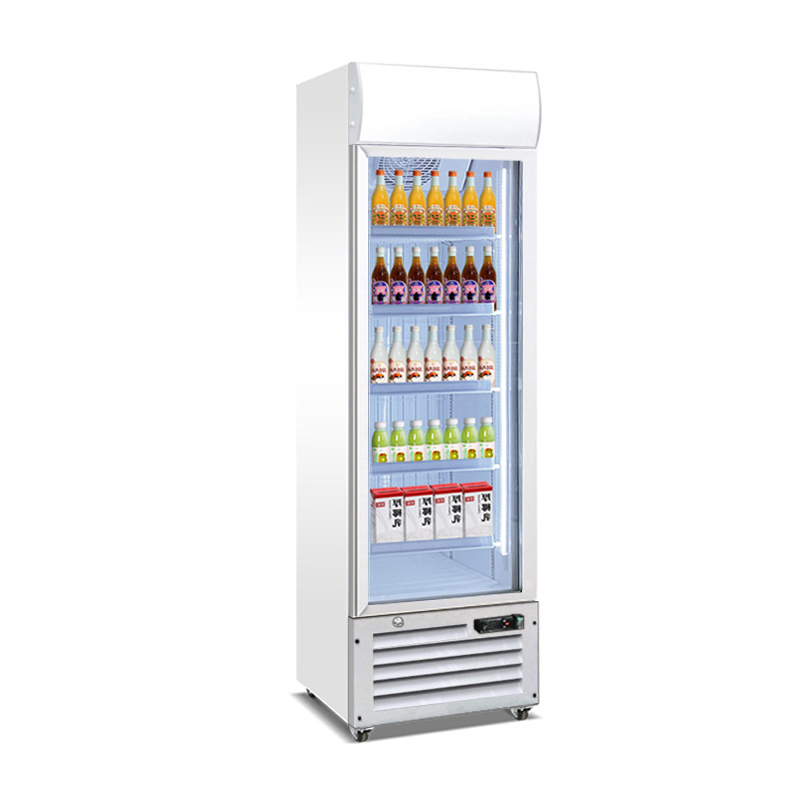 Single Door Retail Display Refrigerator for Beverage Merchandising