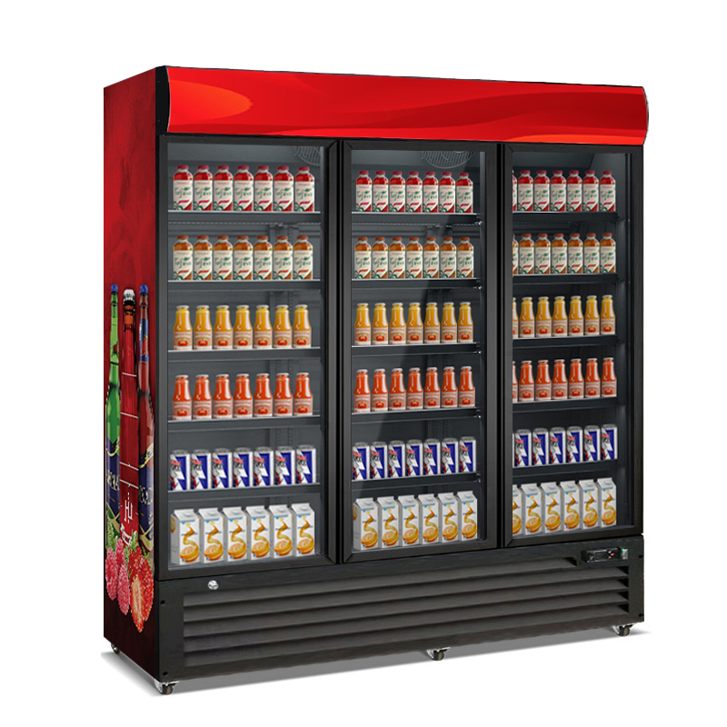 Commercial Triple Glass Door Cooler for High-Visibility Beverage Retail