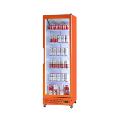 Single Glass Door Beverage Display Refrigerator with LED Lighting for Retail Display