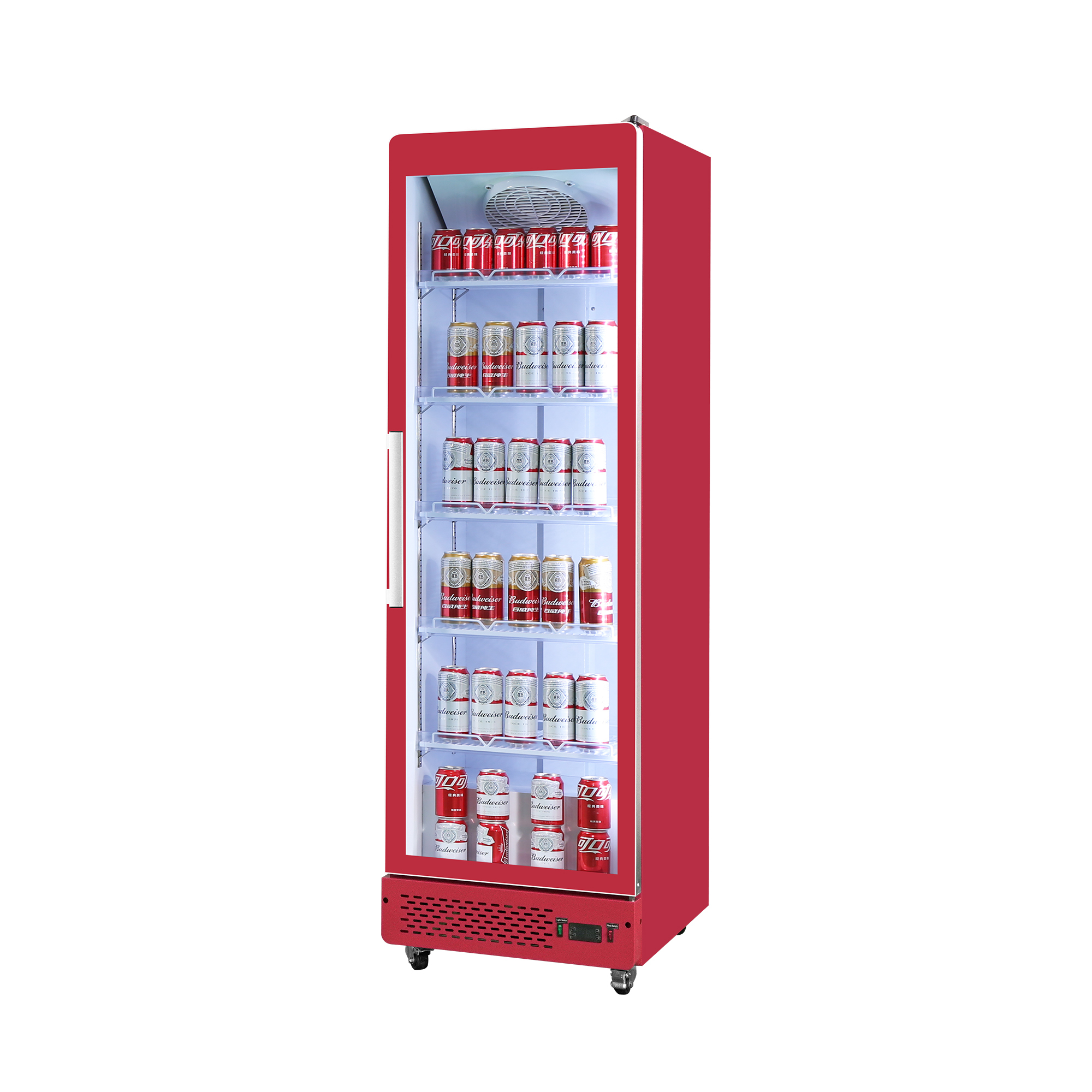 Glass Door Beverage Cooler with LED Lighting for Commercial Display Refrigeration