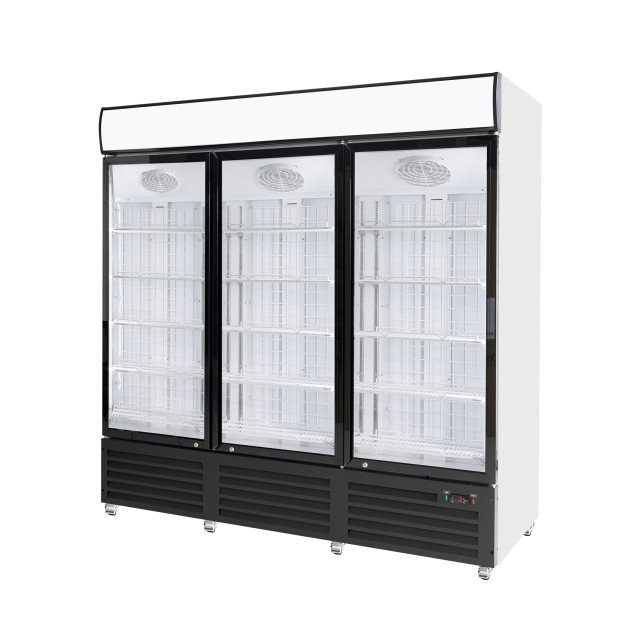 Supermarket Beverage Display Cooler Upright Glass Door Fridge for Retail Merchandising
