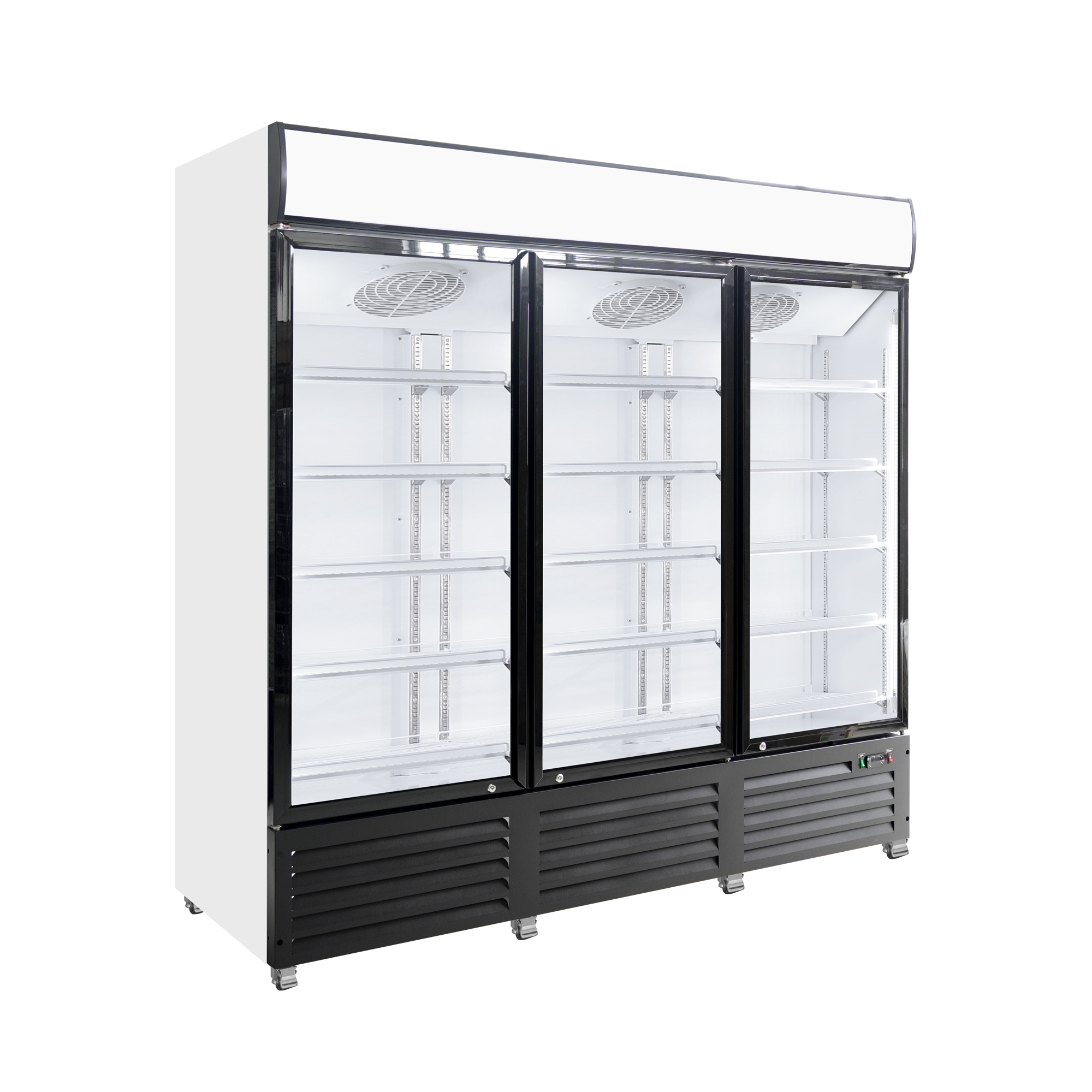 Commercial Triple Glass Door Beverage Cooler for Retail Display Upright Glass Door Refrigerator