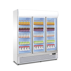 Supermarket Beverage Display Cooler Upright Glass Door Fridge for Retail Merchandising