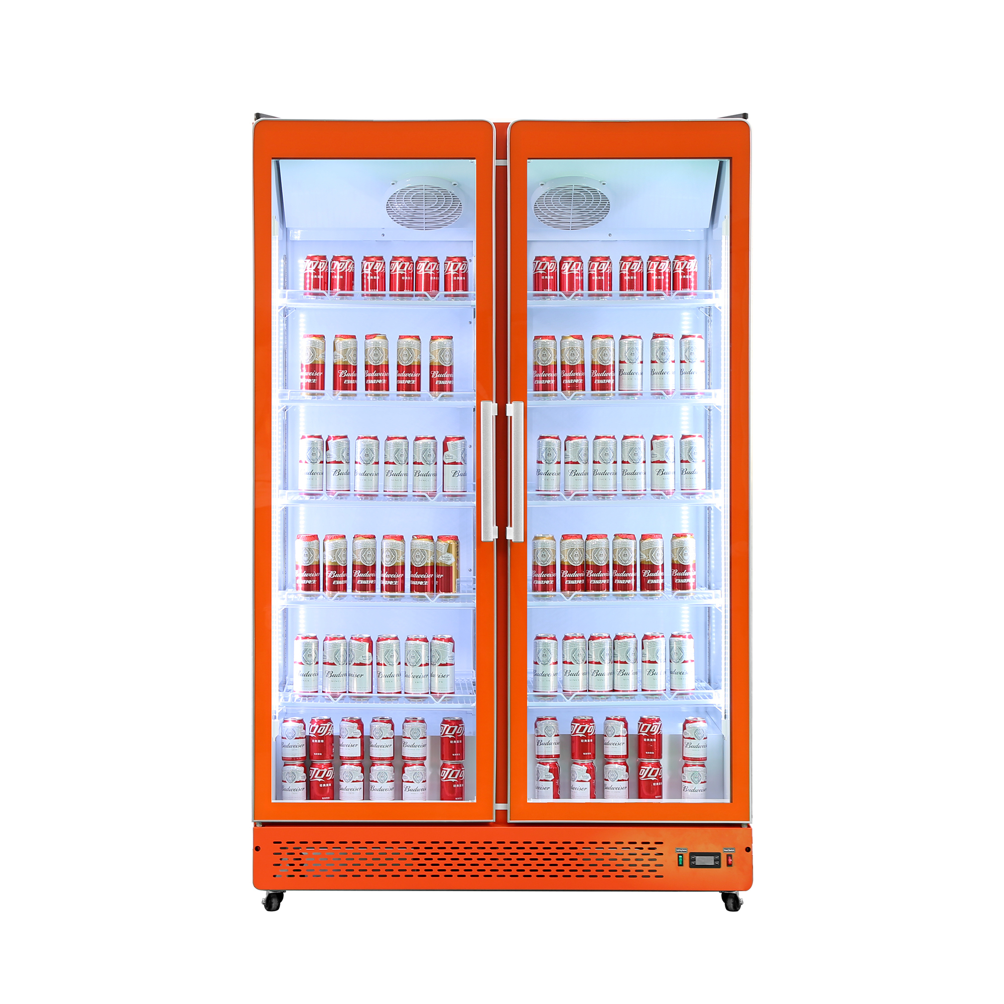 Glass Door LED Beverage Cooler for Retail Display Merchandiser Refrigerator