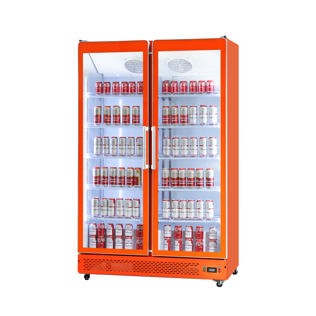 Glass Door Beverage Cooler Hinged Glass Door Refrigerator for Retail Display Chiller