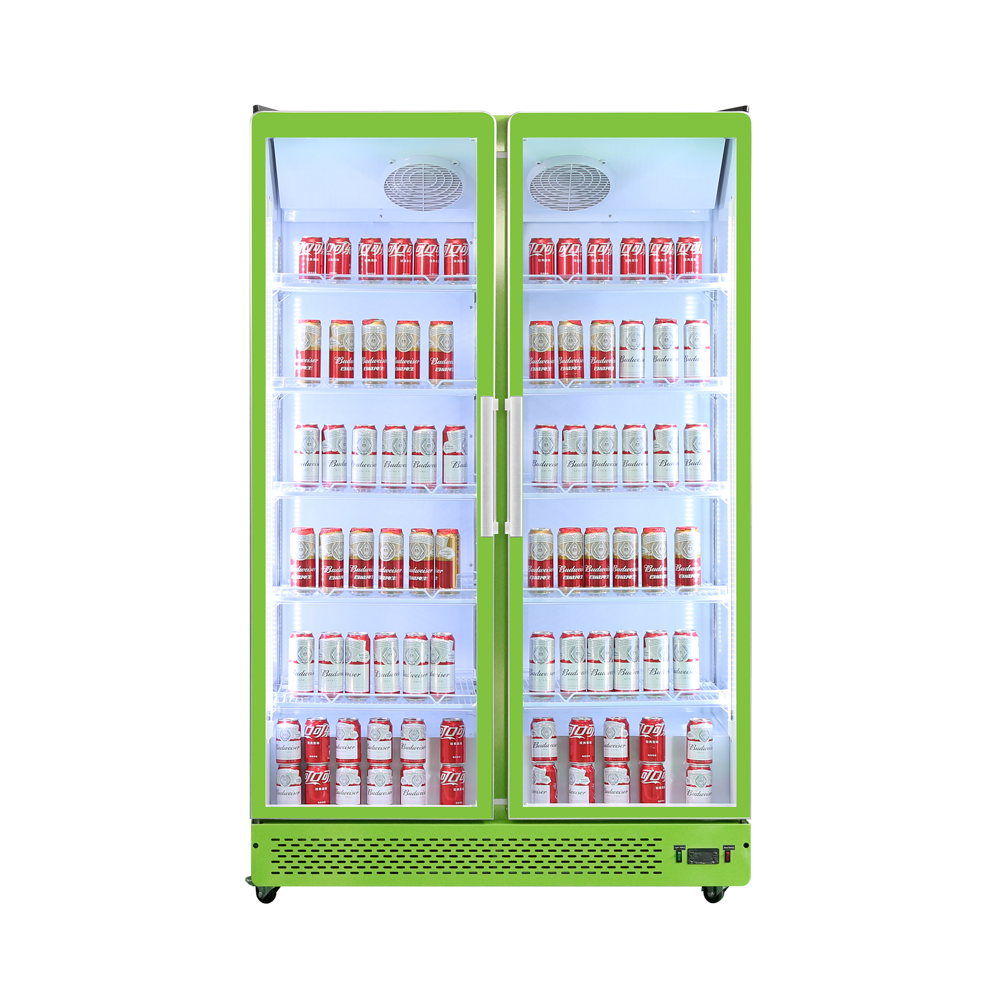 Glass Door LED Beverage Cooler for Retail Display Merchandiser Refrigerator