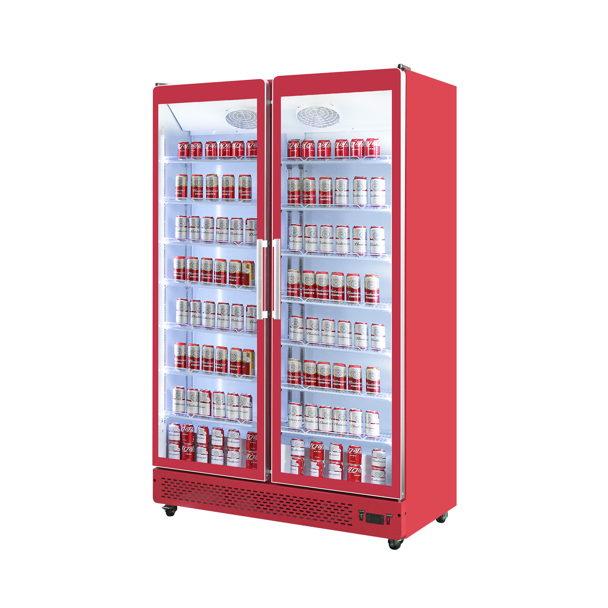 Glass Door Beverage Cooler Hinged Glass Door Refrigerator for Retail Display Chiller