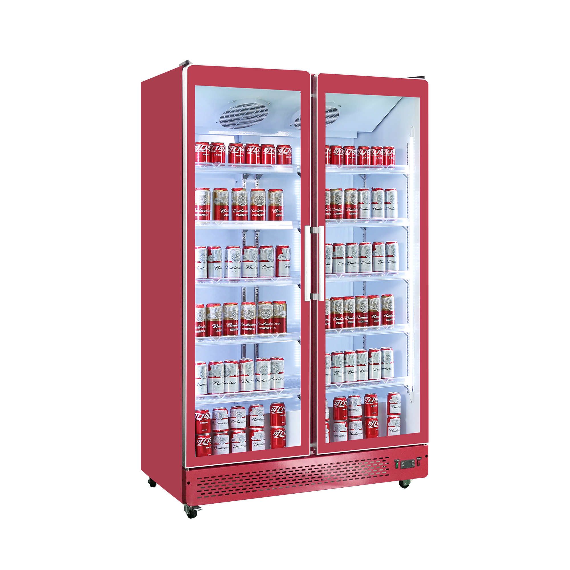 Glass Door LED Beverage Cooler for Retail Display Merchandiser Refrigerator
