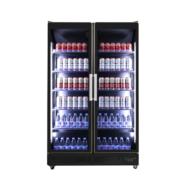 Glass Door LED Beverage Cooler for Retail Display Merchandiser Refrigerator